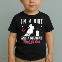 I'm a dirt and a diamond Horse Barrel Racing Barrel Racer Toddler T-Shirt thumb 2