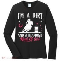 I'm a dirt and a diamond Horse Barrel Racing Barrel Racer Women's Long Sleeve Shirt thumb 0