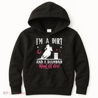 I'm a dirt and a diamond Horse Barrel Racing Barrel Racer Kids Hoodie thumb 0