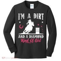 I'm a dirt and a diamond Horse Barrel Racing Barrel Racer Kids Long Sleeve Shirt thumb 0