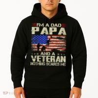 I'm A Dad Papa And Veteran Father's Day Retro Hoodie thumb 2
