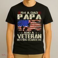 I'm A Dad Papa And Veteran Father's Day Retro T-Shirt thumb 3