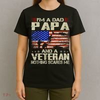 I'm A Dad Papa And Veteran Father's Day Retro T-Shirt thumb 4