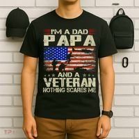 I'm A Dad Papa And Veteran Father's Day Retro T-Shirt thumb 6