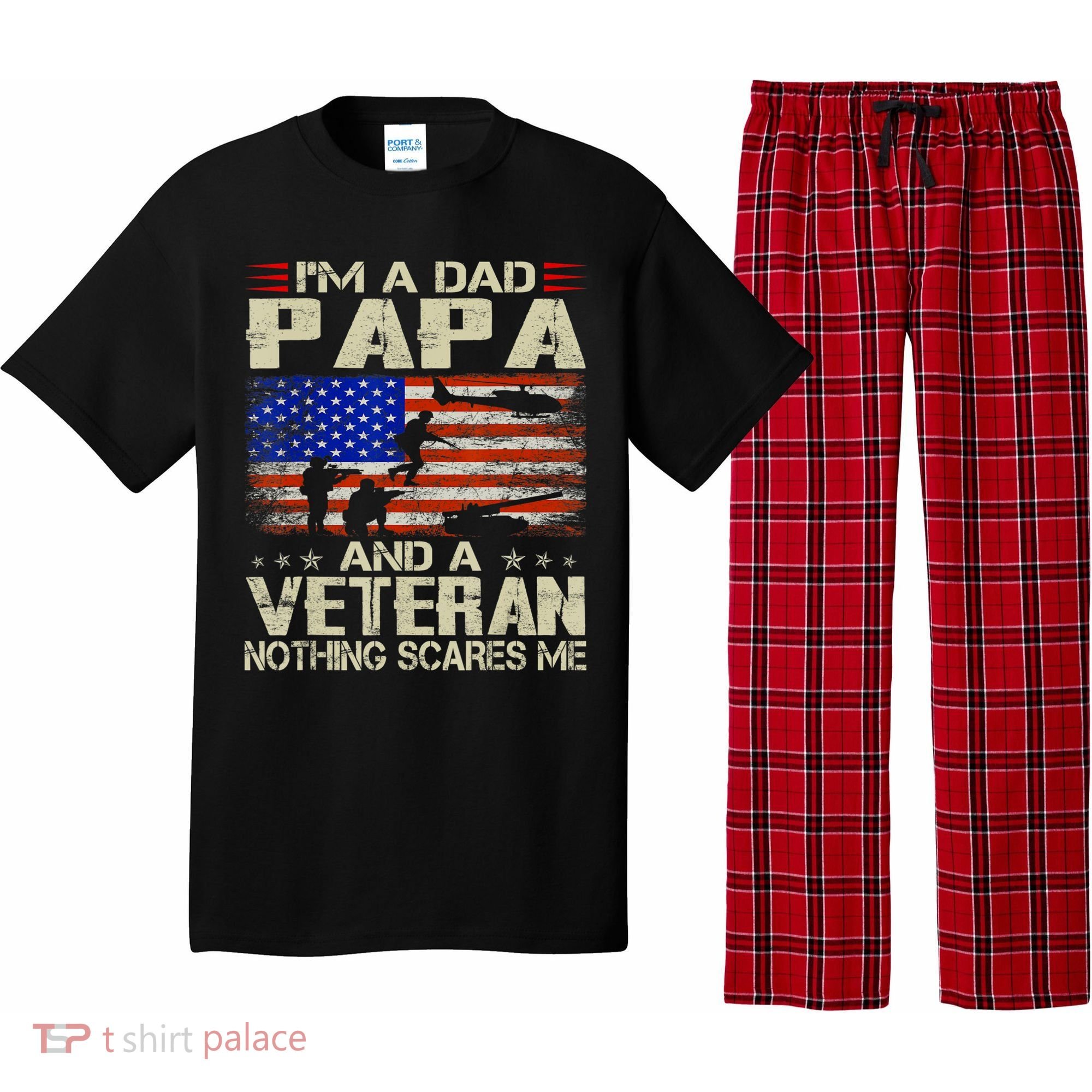 I'm A Dad Papa And Veteran Father's Day Retro Pajama Set