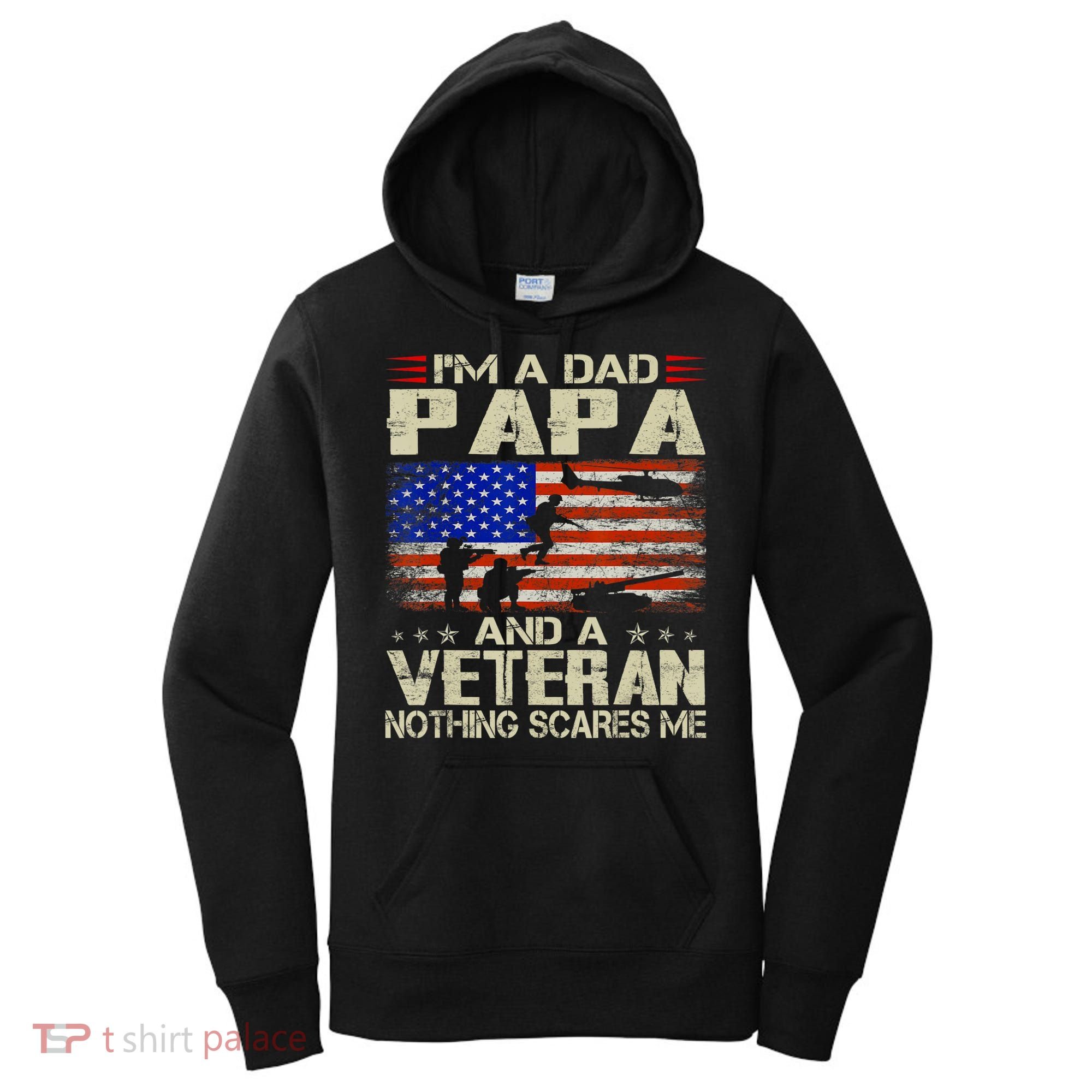 I'm A Dad Papa And Veteran Father's Day Retro Women's Hoodie