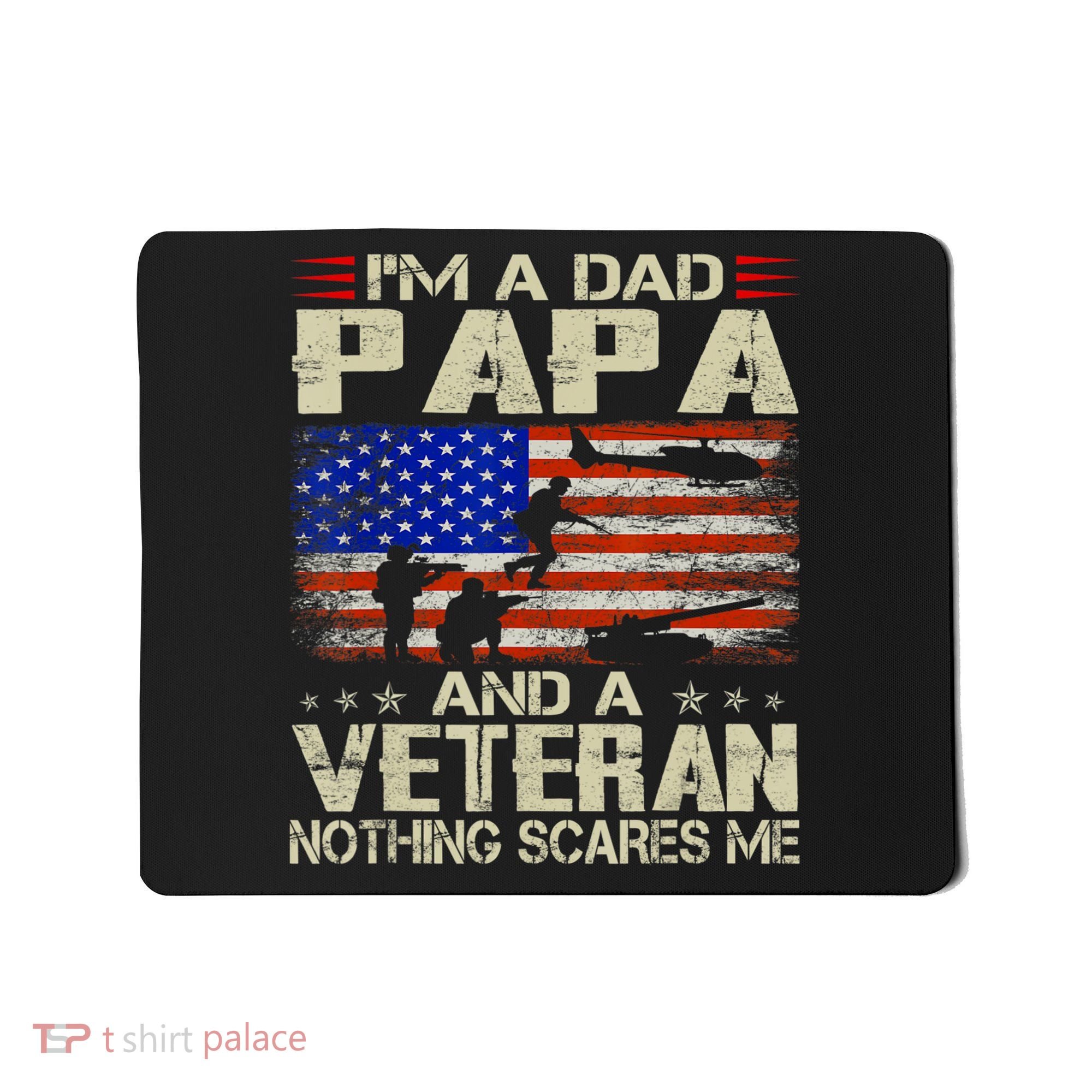 I'm A Dad Papa And Veteran Father's Day Retro Mousepad