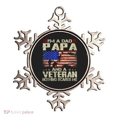 I'm A Dad Papa And Veteran Father's Day Retro Ornament