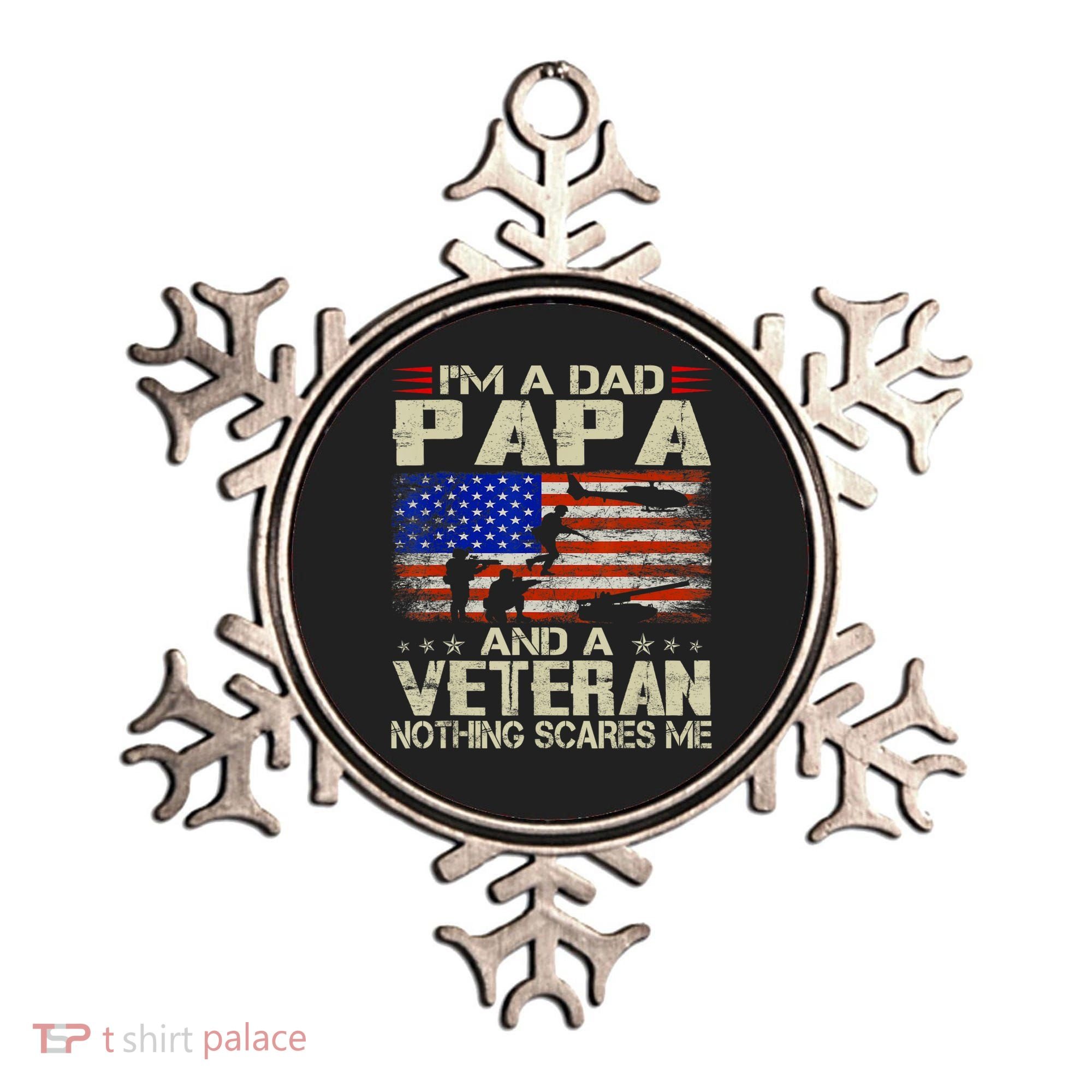 I'm A Dad Papa And Veteran Father's Day Retro Ornament