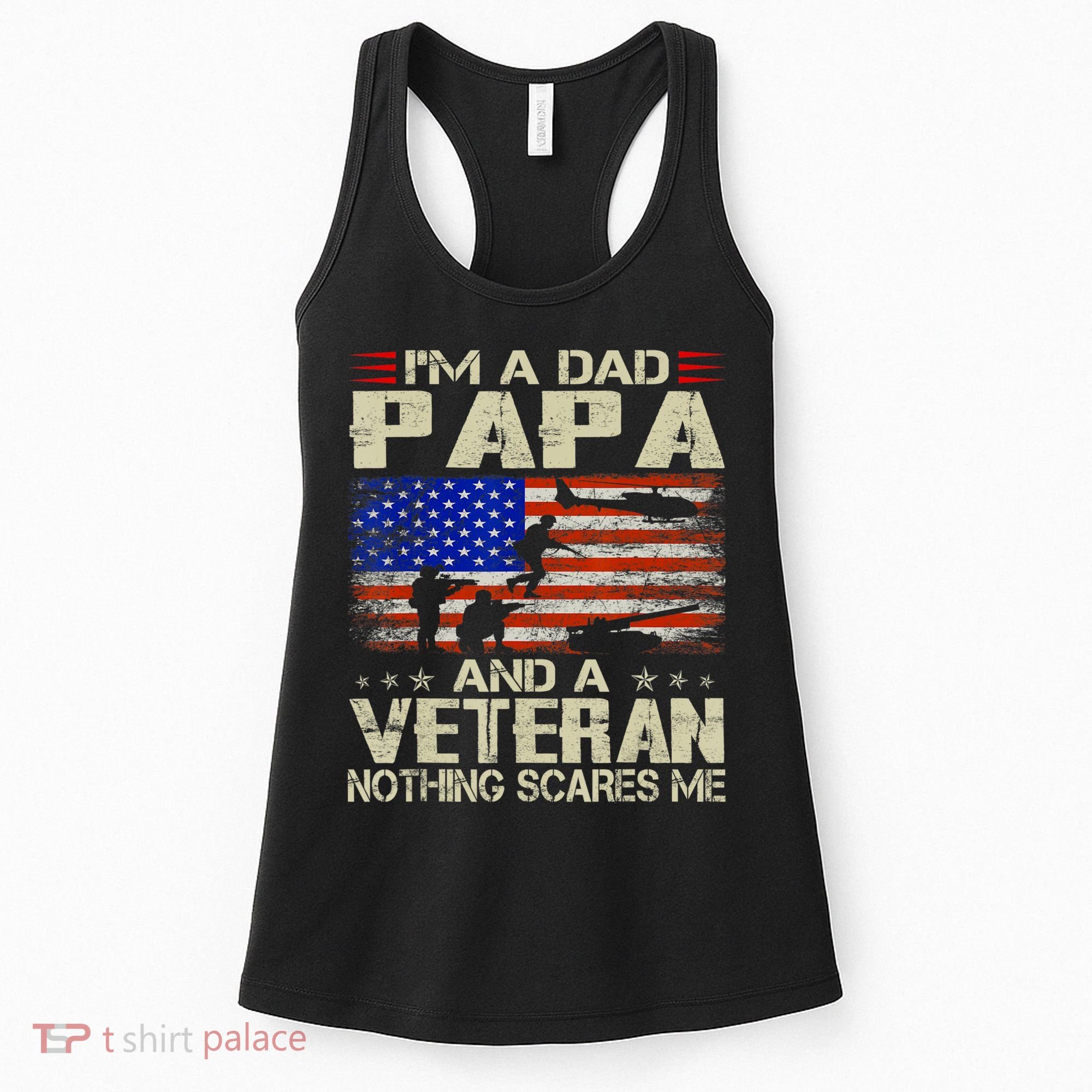 I'm A Dad Papa And Veteran Father's Day Retro Women's Tank Top