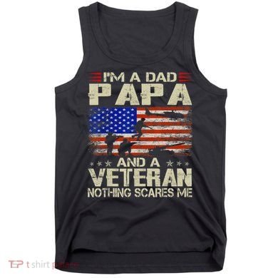 I'm A Dad Papa And Veteran Father's Day Retro Tank Top