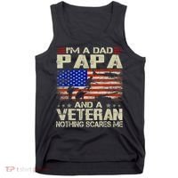 I'm A Dad Papa And Veteran Father's Day Retro Tank Top thumb 0