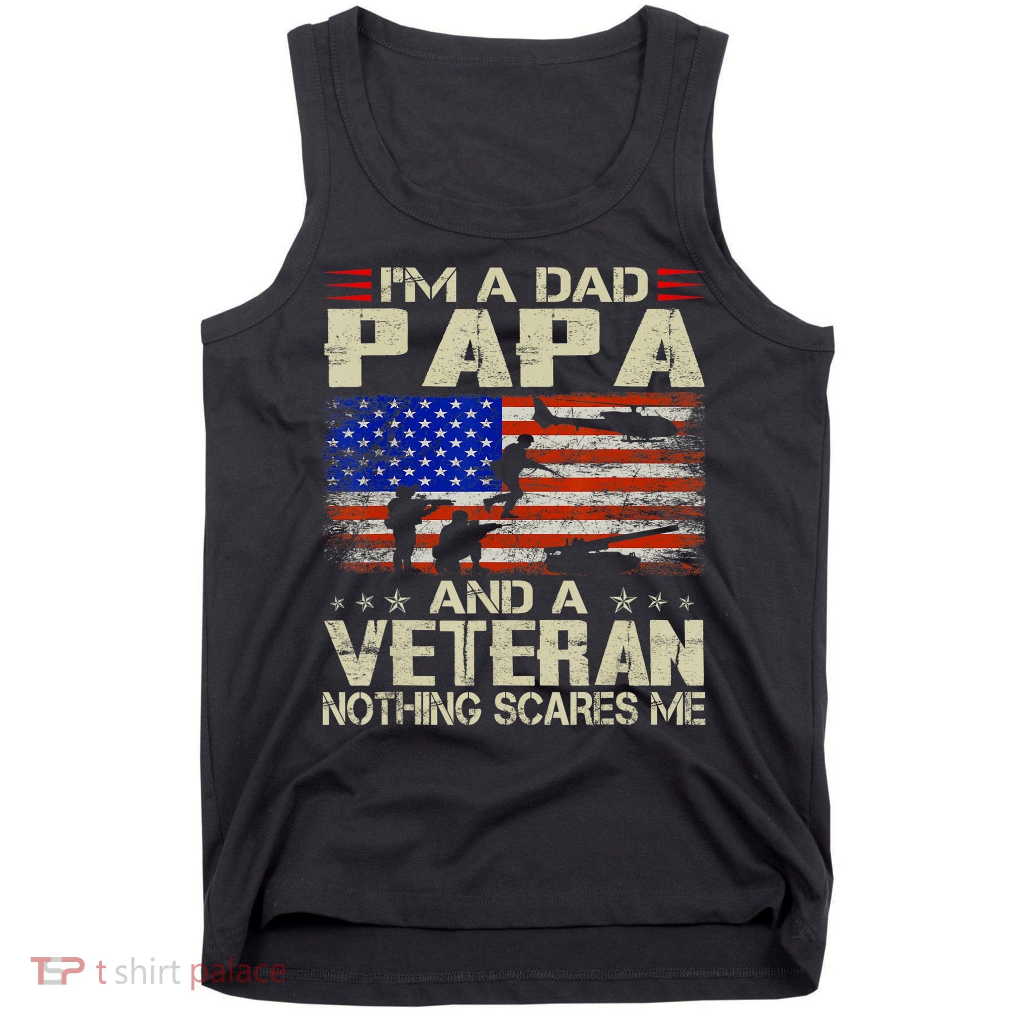 I'm A Dad Papa And Veteran Father's Day Retro Tank Top
