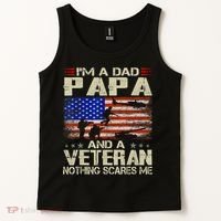 I'm A Dad Papa And Veteran Father's Day Retro Tank Top thumb 2