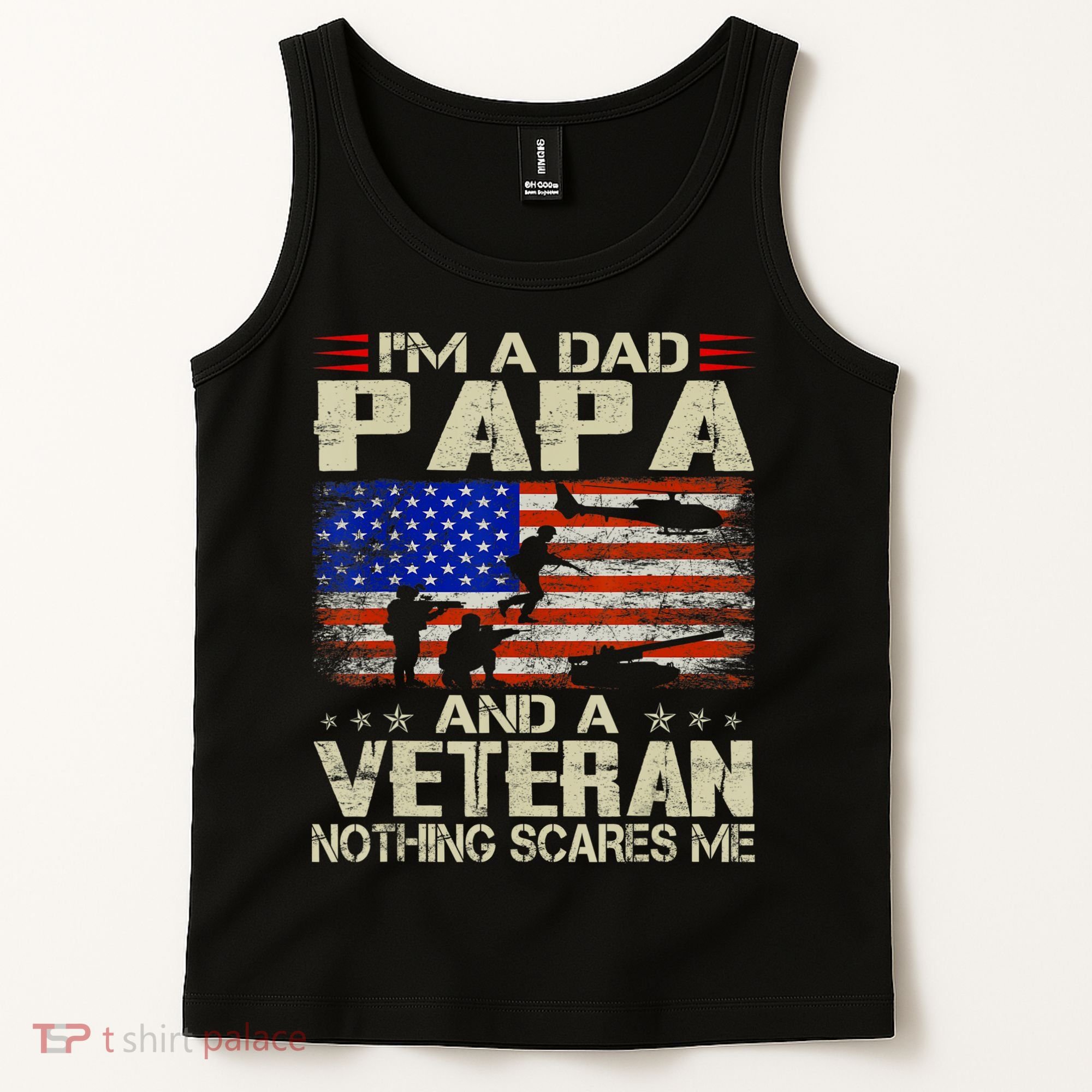 I'm A Dad Papa And Veteran Father's Day Retro Tank Top