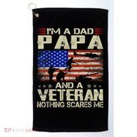 I'm A Dad Papa And Veteran Father's Day Retro Golf Towel thumb 0