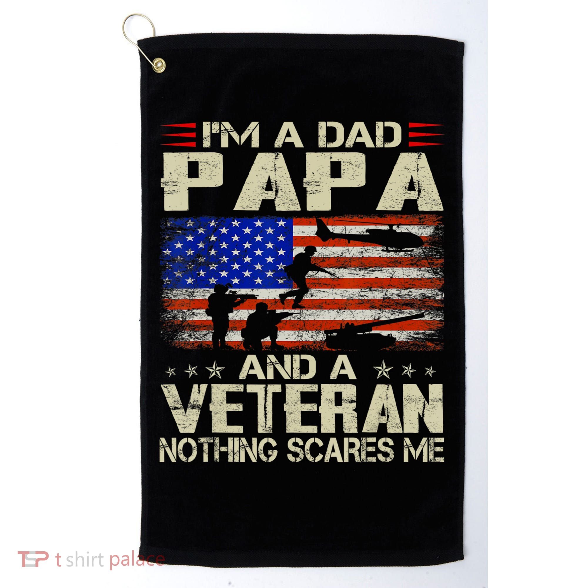 I'm A Dad Papa And Veteran Father's Day Retro Golf Towel
