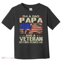 I'm A Dad Papa And Veteran Father's Day Retro Toddler T-Shirt thumb 0