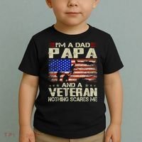 I'm A Dad Papa And Veteran Father's Day Retro Toddler T-Shirt thumb 2