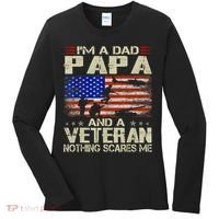 I'm A Dad Papa And Veteran Father's Day Retro Women's Long Sleeve Shirt thumb 0