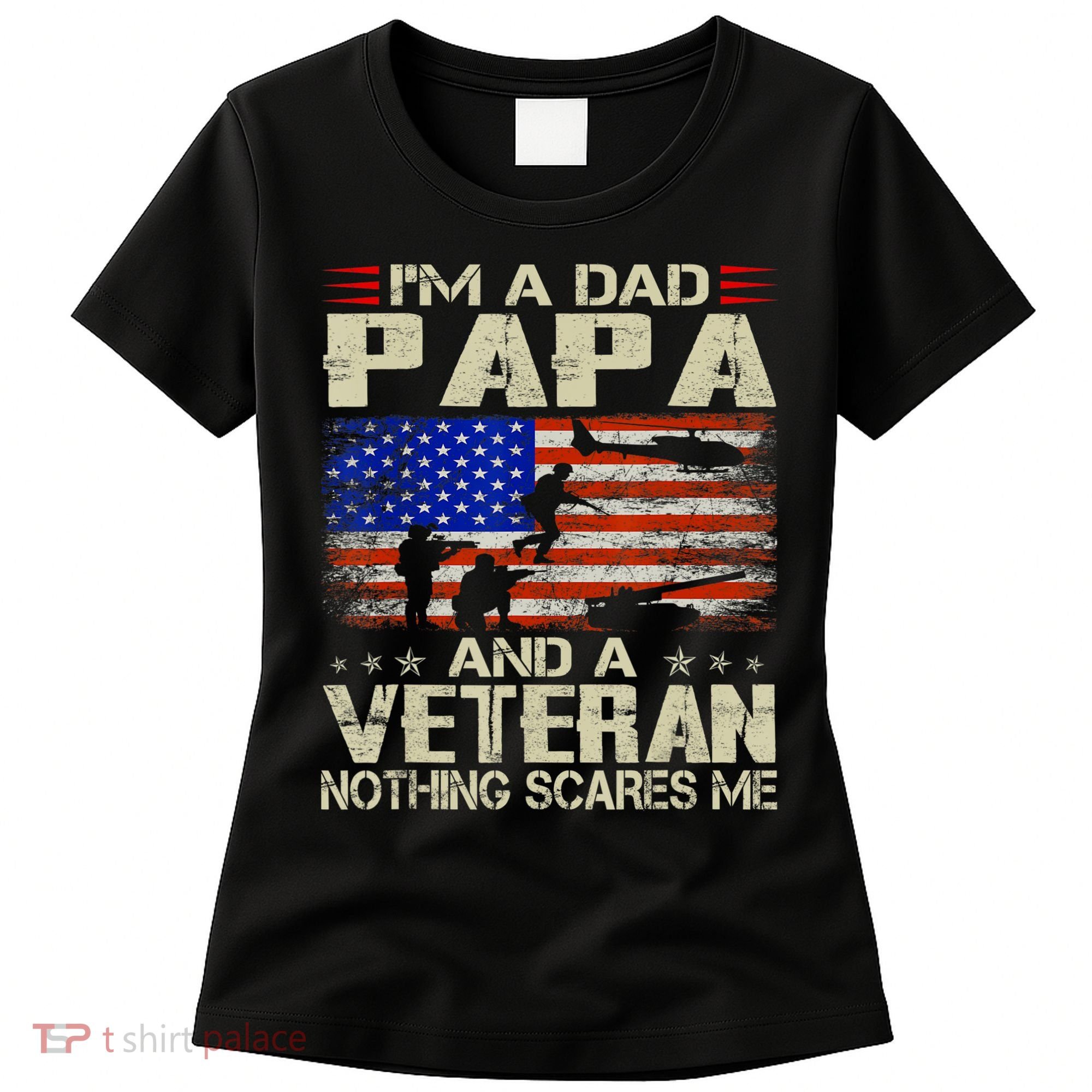 I'm A Dad Papa And Veteran Father's Day Retro Women's T-Shirt