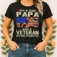 I'm A Dad Papa And Veteran Father's Day Retro Women's T-Shirt thumb 2