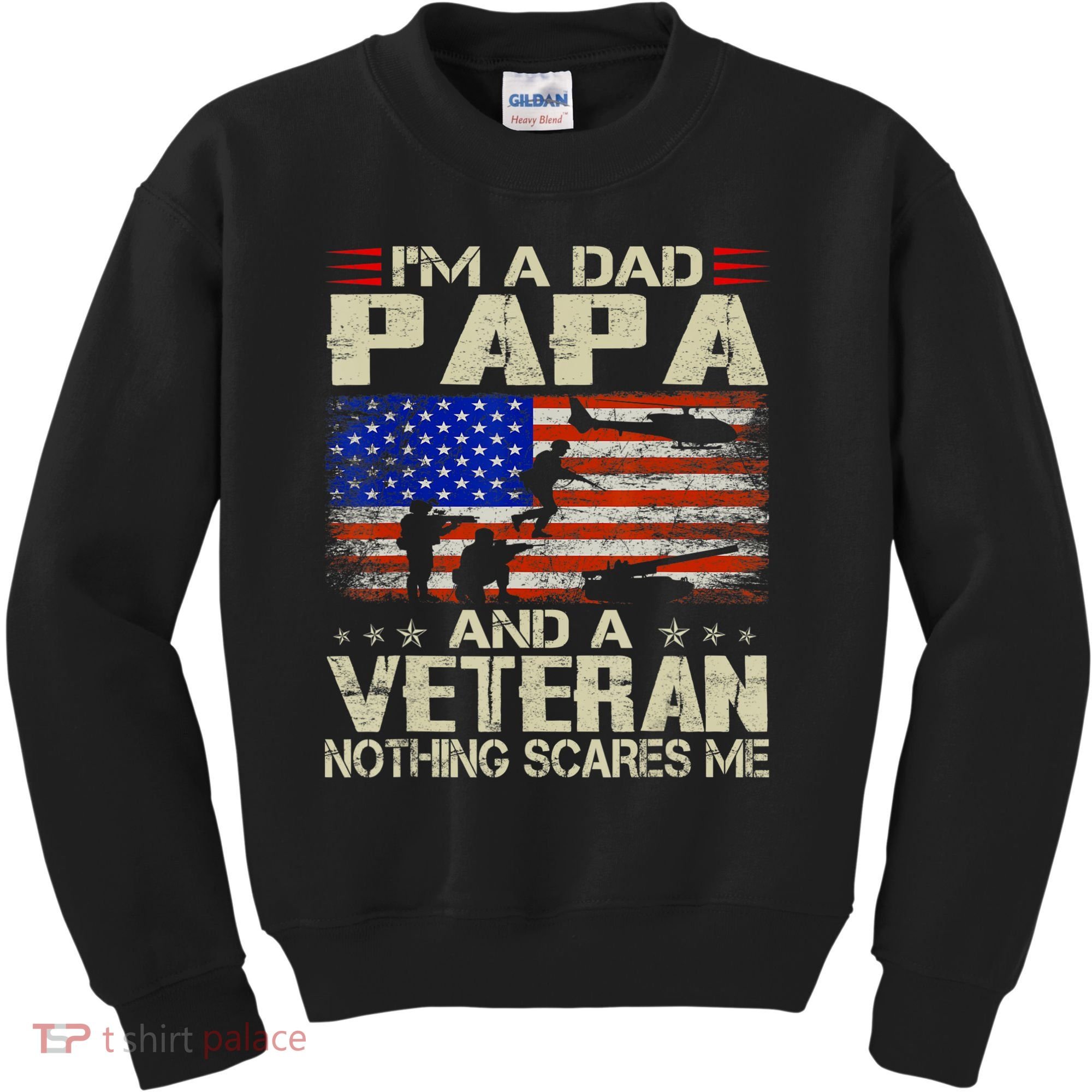 I'm A Dad Papa And Veteran Father's Day Retro Kids Sweatshirt