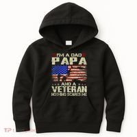 I'm A Dad Papa And Veteran Father's Day Retro Kids Hoodie thumb 0