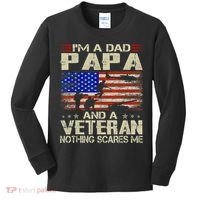 I'm A Dad Papa And Veteran Father's Day Retro Kids Long Sleeve Shirt thumb 0