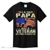 I'm A Dad Papa And Veteran Father's Day Retro Kids T-Shirt thumb 0