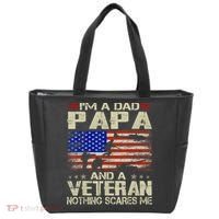 I'm A Dad Papa And Veteran Father's Day Retro Tote Bag thumb 0