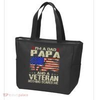 I'm A Dad Papa And Veteran Father's Day Retro Tote Bag thumb 3
