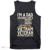 I'm A Dad Grandpa And A Vietnam Veteran Nothing Scares Me Tank Top thumb 0