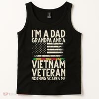 I'm A Dad Grandpa And A Vietnam Veteran Nothing Scares Me Tank Top thumb 2