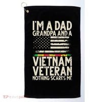 I'm A Dad Grandpa And A Vietnam Veteran Nothing Scares Me Golf Towel thumb 0