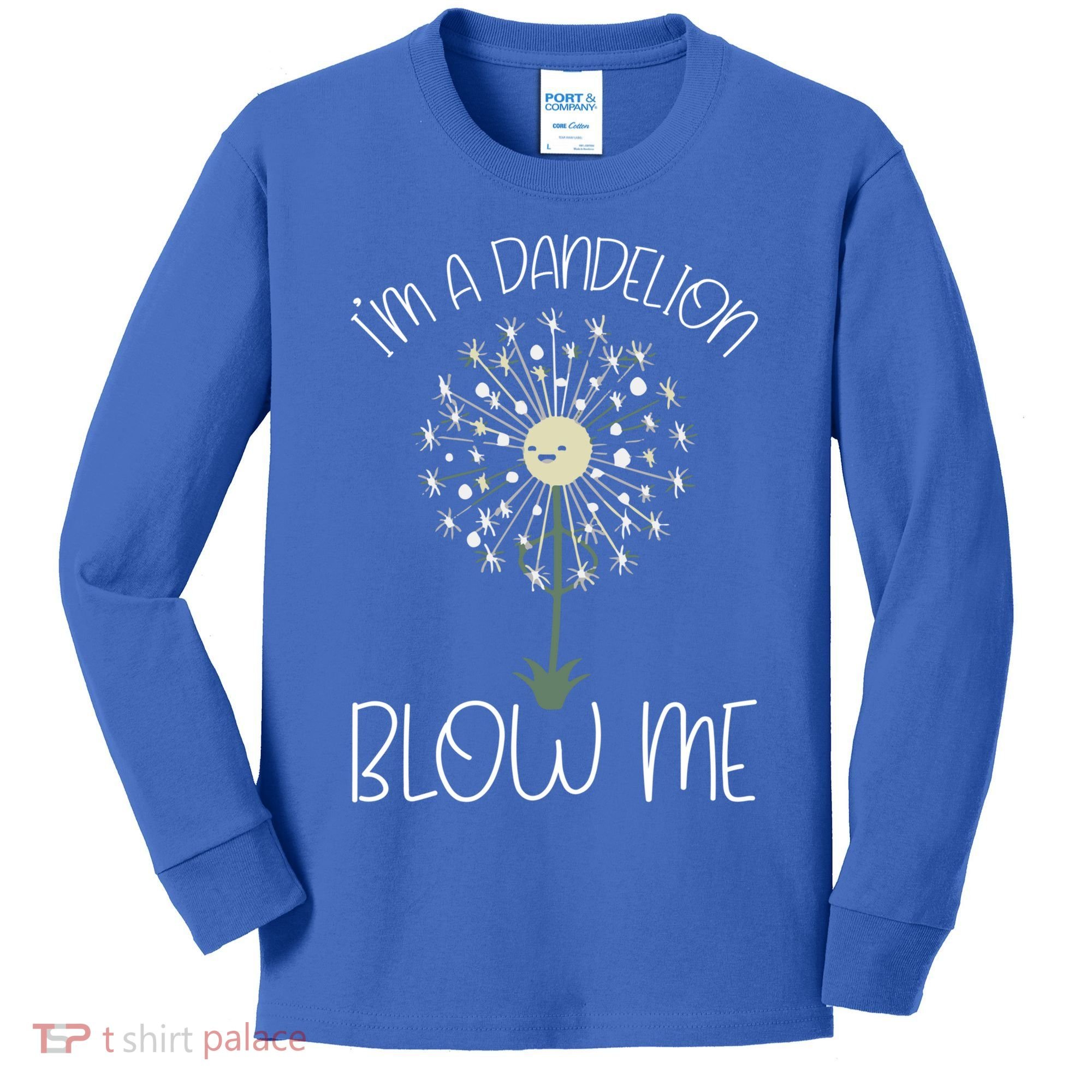 Im A Dandelion Blow Me Lazy Halloween Costume Funny Humor Gift Kids Long Sleeve Shirt