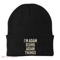 I'M ADAM DOING ADAM THINGS Funny Father's Day Dad Husband Beanie thumb 0