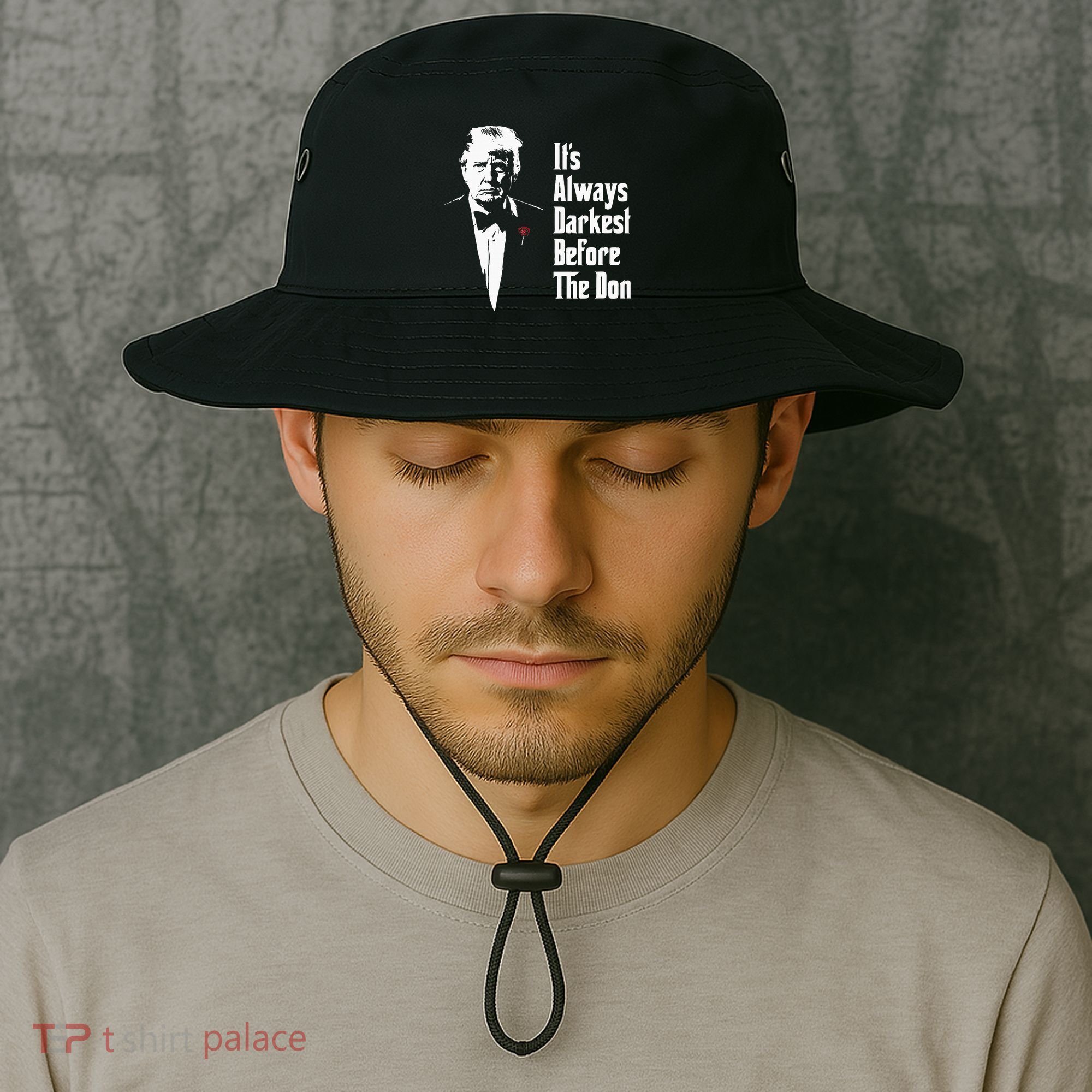 ItS Always Darkest Before The Don Funny Trump Mafia Don Bucket Hat