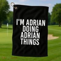 I'm Adrian Doing Adrian Things Funny Gift Idea Gift Golf Towel thumb 1