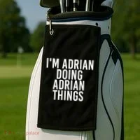 I'm Adrian Doing Adrian Things Funny Gift Idea Gift Golf Towel thumb 2