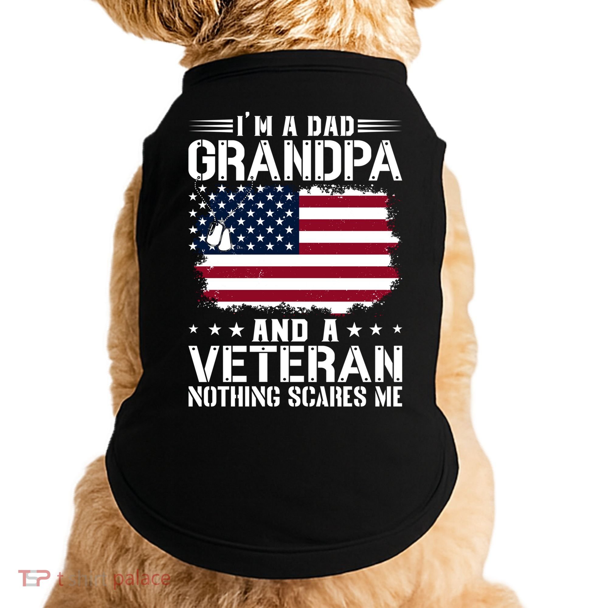 IM A Dad Grandpa And A Veteran Nothing Scares Me Doggie Tank