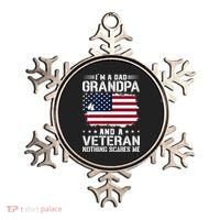 IM A Dad Grandpa And A Veteran Nothing Scares Me Ornament thumb 0