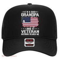 IM A Dad Grandpa And A Veteran Nothing Scares Me Hat thumb 0
