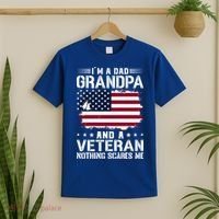IM A Dad Grandpa And A Veteran Nothing Scares Me T-Shirt thumb 2