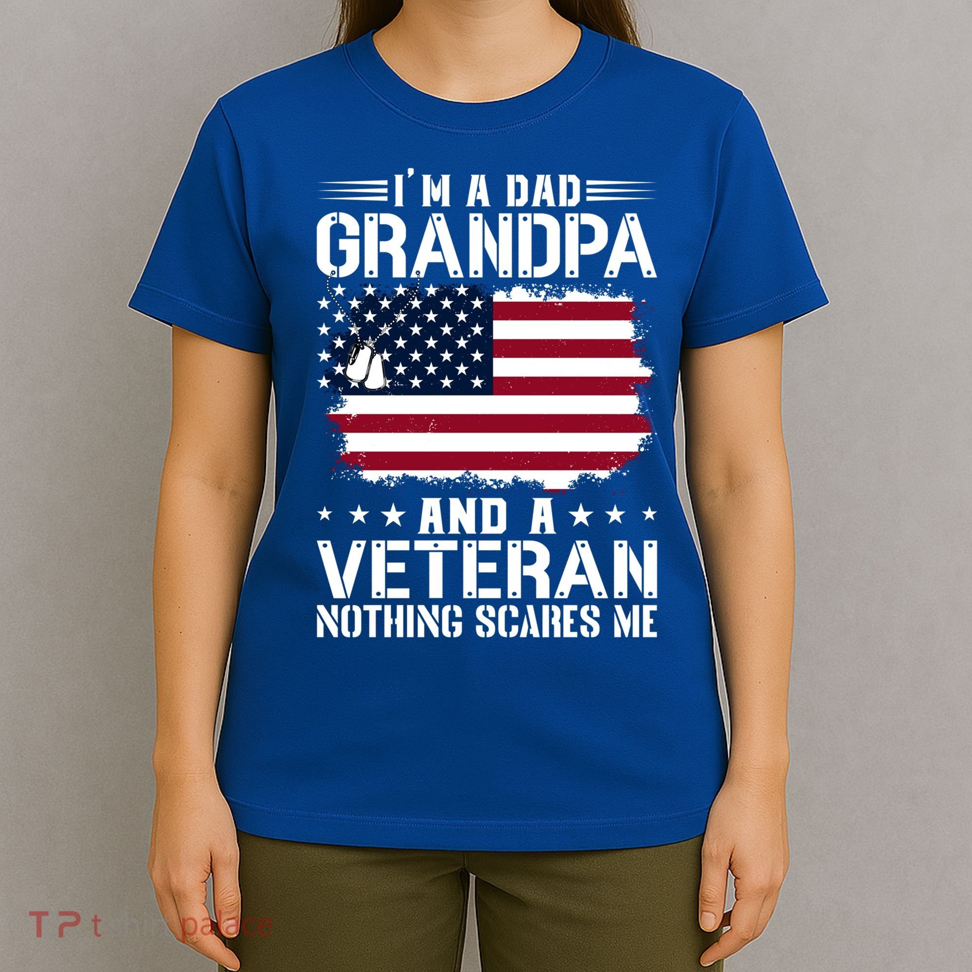 IM A Dad Grandpa And A Veteran Nothing Scares Me T-Shirt