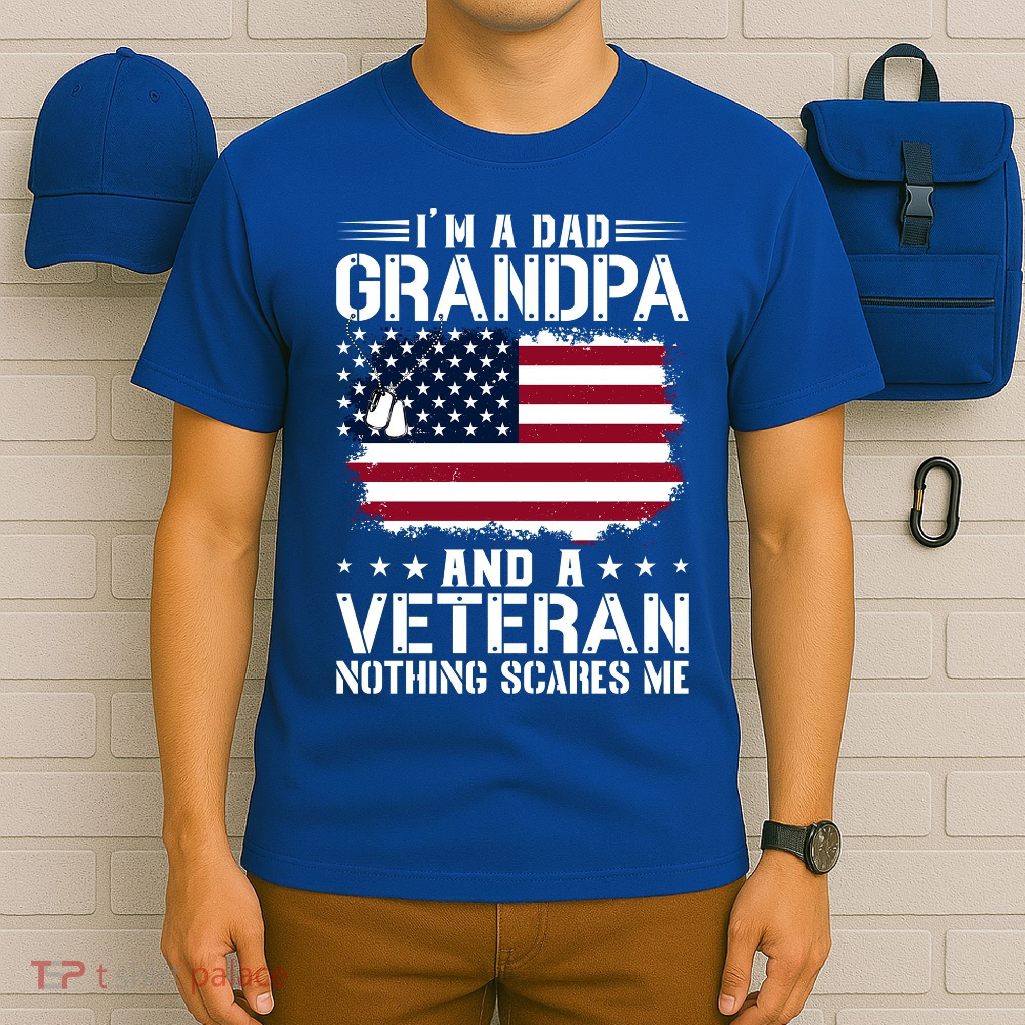 IM A Dad Grandpa And A Veteran Nothing Scares Me T-Shirt
