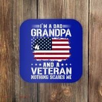 IM A Dad Grandpa And A Veteran Nothing Scares Me Coaster thumb 0