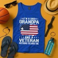 IM A Dad Grandpa And A Veteran Nothing Scares Me Tank Top thumb 4