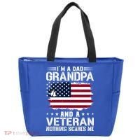 IM A Dad Grandpa And A Veteran Nothing Scares Me Tote Bag thumb 0