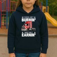 I Ain't Earnin Truck Driver Kids Hoodie thumb 3